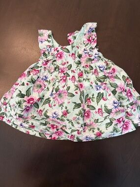 Janie & Jack Floral Ruffled Baby Dress 0-3 mos